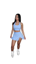 2 piece light blue tennis skirt set
