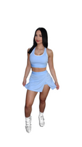 2 piece light blue tennis skirt set